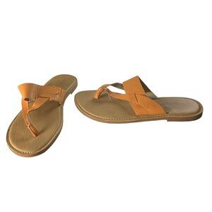 Timberland Earthkeepers Sheafe Flip Flop Sandals Womens Size 8 Orange Leather
